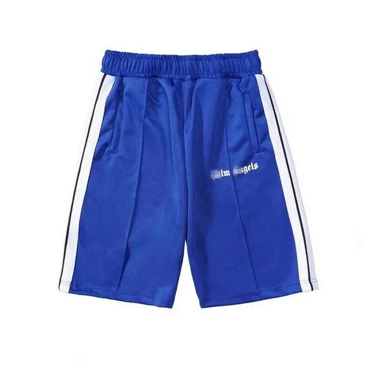 Casual side striped shorts elastic waist men's and women's sports quarter pants