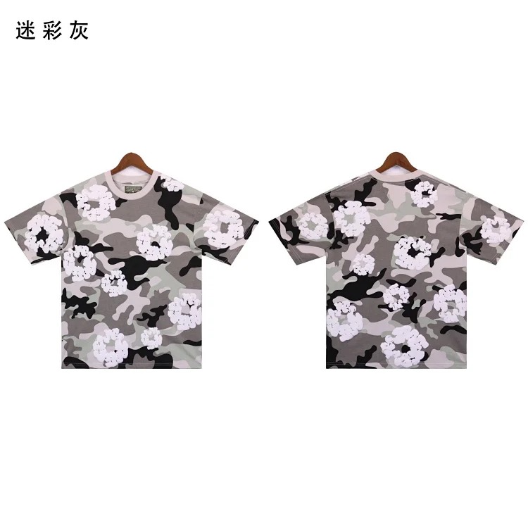 Camouflage foam print casual loose short-sleeved T-shirt shorts