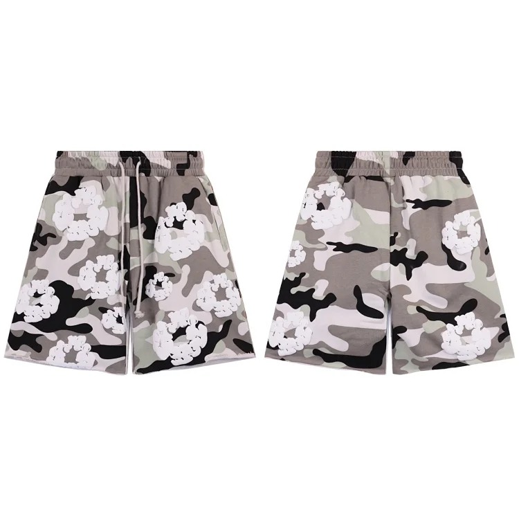 Camouflage foam print casual loose short-sleeved T-shirt shorts