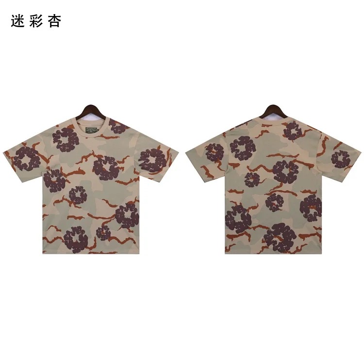 Camouflage foam print casual loose short-sleeved T-shirt shorts