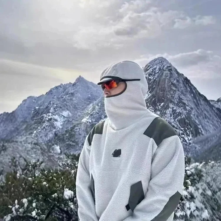 Pullover polar fleece autumn and winter warm and thickened casual hooded sweatshirt for men and women