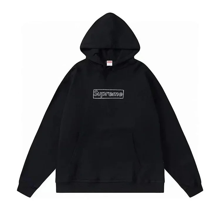Supreme letter cross printed terry hooded sweatshirt high street Shawn Yue loose cross-border for men and women