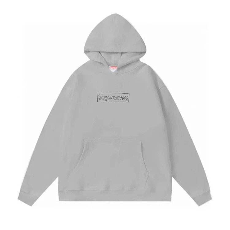 Supreme letter cross printed terry hooded sweatshirt high street Shawn Yue loose cross-border for men and women