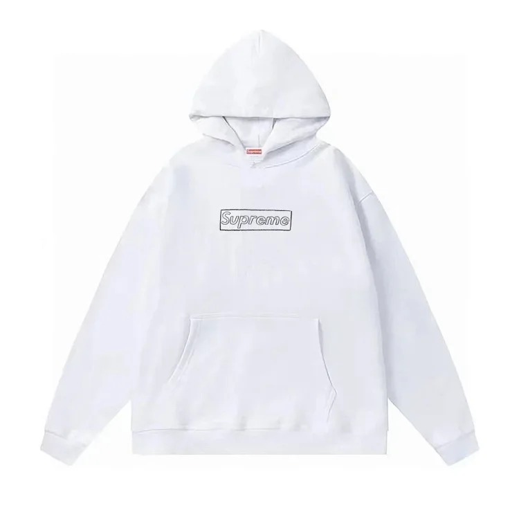 Supreme letter cross printed terry hooded sweatshirt high street Shawn Yue loose cross-border for men and women