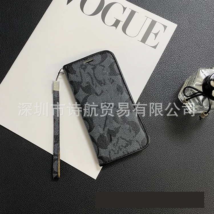 New trendy brand suitable for Apple 16 promax mobile phone case 14 leather case iPhone 17 protective case 11 leather big brand