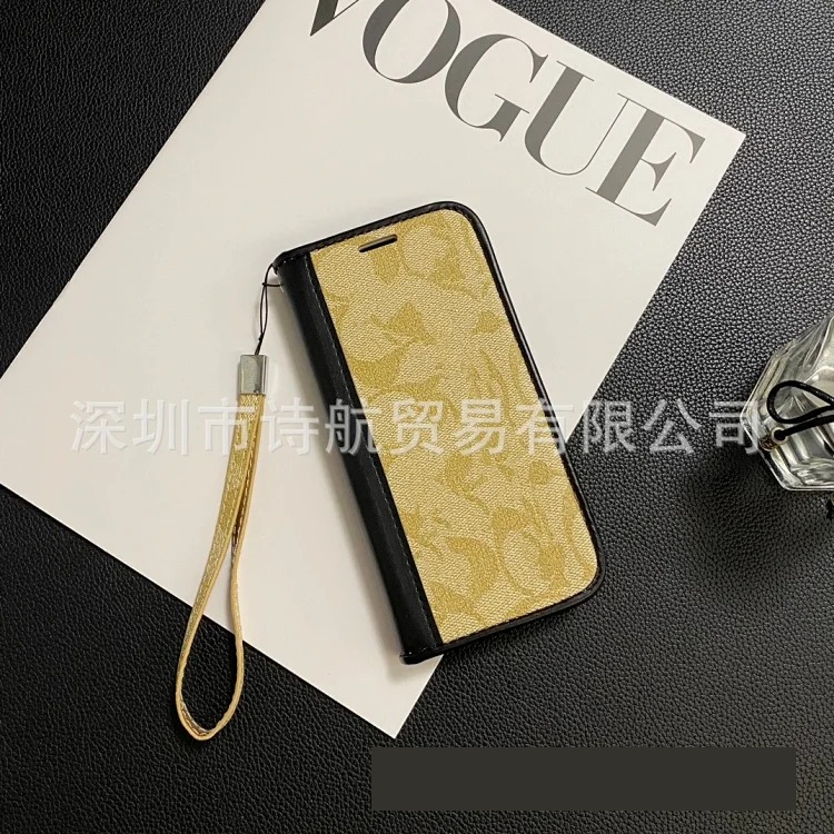 New trendy brand suitable for Apple 16 promax mobile phone case 14 leather case iPhone 17 protective case 11 leather big brand