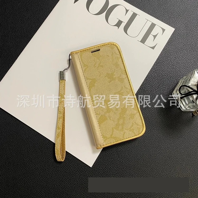 New trendy brand suitable for Apple 16 promax mobile phone case 14 leather case iPhone 17 protective case 11 leather big brand