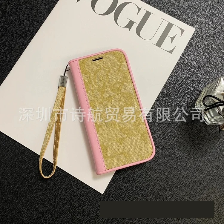 New trendy brand suitable for Apple 16 promax mobile phone case 14 leather case iPhone 17 protective case 11 leather big brand