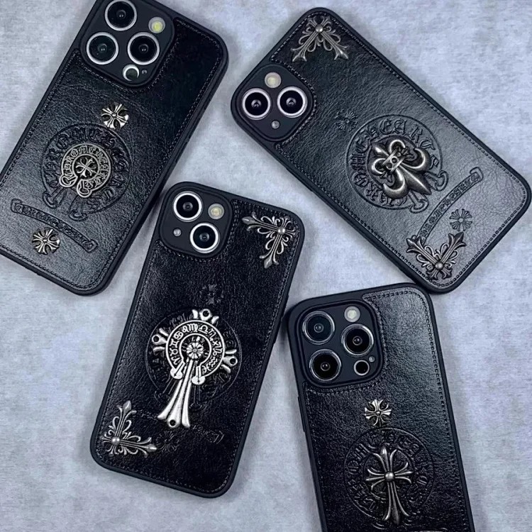 Trendy brand metal suitable for iphone15promax mobile phone case apple 16pro three-dimensional cross personality 13plu