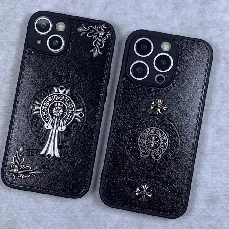 Trendy brand metal suitable for iphone15promax mobile phone case apple 16pro three-dimensional cross personality 13plu