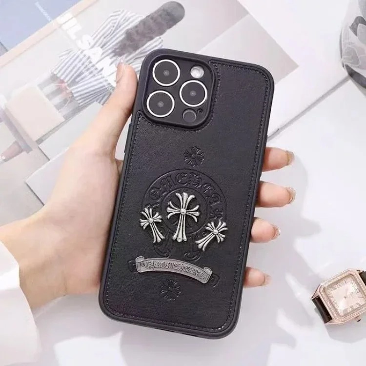 Trendy brand metal suitable for iphone15promax mobile phone case apple 16pro three-dimensional cross personality 13plu