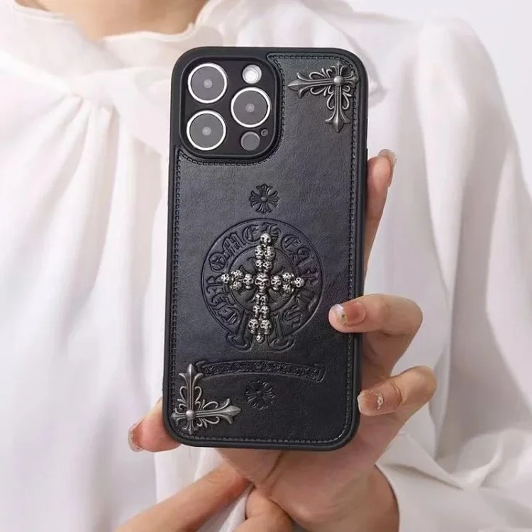 Trendy brand metal suitable for iphone15promax mobile phone case apple 16pro three-dimensional cross personality 13plu