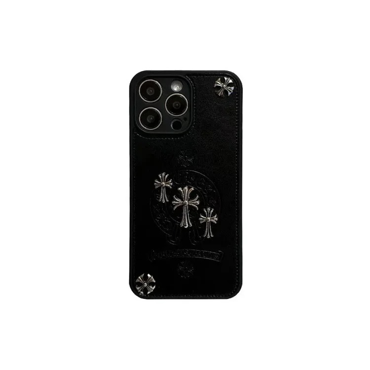 Trendy brand metal suitable for iphone15promax mobile phone case apple 16pro three-dimensional cross personality 13plu