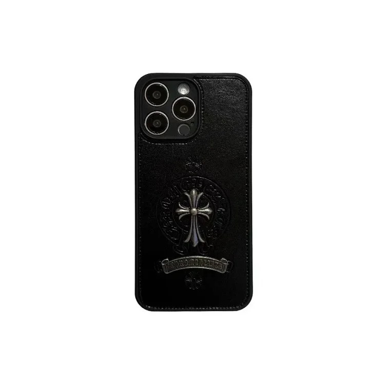 Trendy brand metal suitable for iphone15promax mobile phone case apple 16pro three-dimensional cross personality 13plu