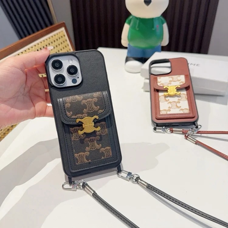 Louis Vuitton Presbyopia spliced original leather case, card holder, classic presbyopia mobile phone case, strong magnetic suction➕logo holder mobile phone case, Montaigne series card hold