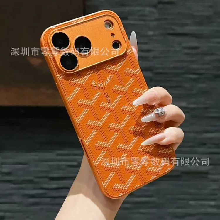 Trendy brand dog tooth suitable for Apple 17Promax mobile phone case Apple 16 Pro glass comes with lens film protective cover