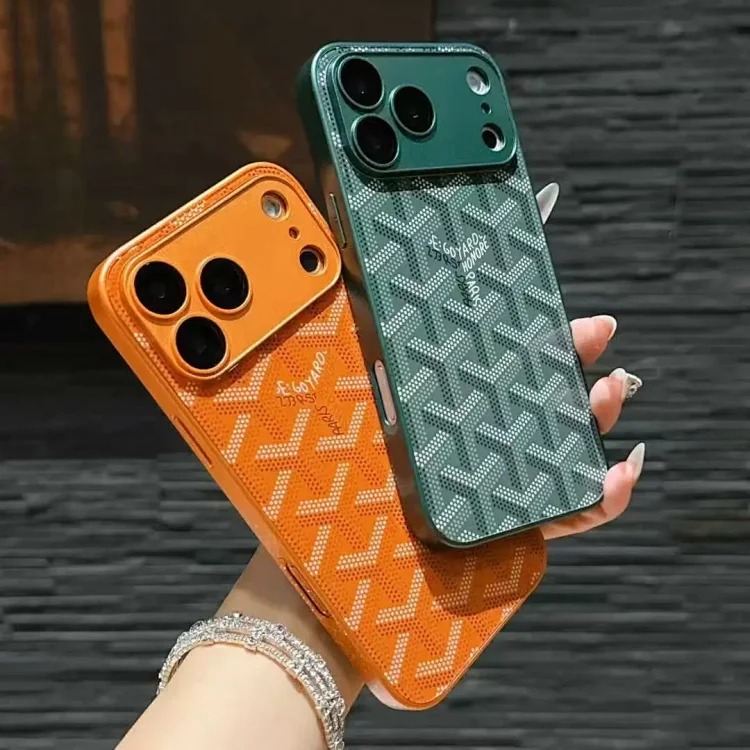 Trendy brand dog tooth suitable for Apple 17Promax mobile phone case Apple 16 Pro glass comes with lens film protective cover