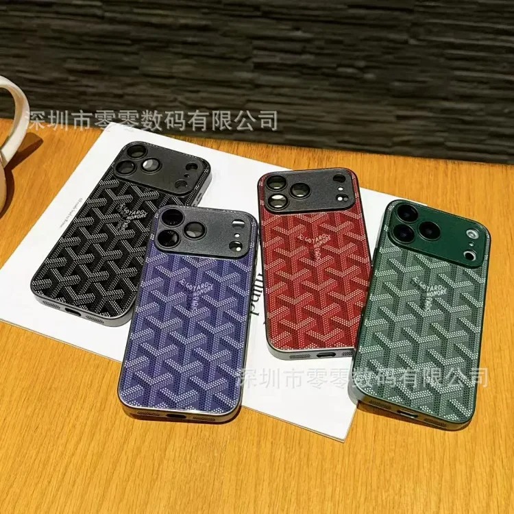 Trendy brand dog tooth suitable for Apple 17Promax mobile phone case Apple 16 Pro glass comes with lens film protective cover