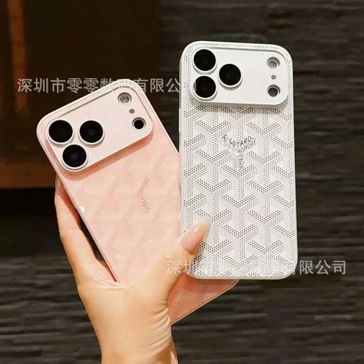 Trendy brand dog tooth suitable for Apple 17Promax mobile phone case Apple 16 Pro glass comes with lens film protective cover