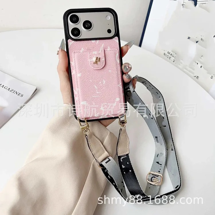 Louis Vuitton Crossbody card holder Apple 17promax mobile phone case classic ihone17air trendy brand Presbyopia 16 fashionable men and women