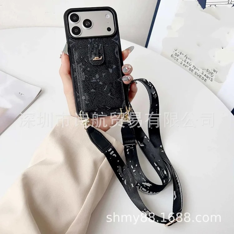 Louis Vuitton Crossbody card holder Apple 17promax mobile phone case classic ihone17air trendy brand Presbyopia 16 fashionable men and women