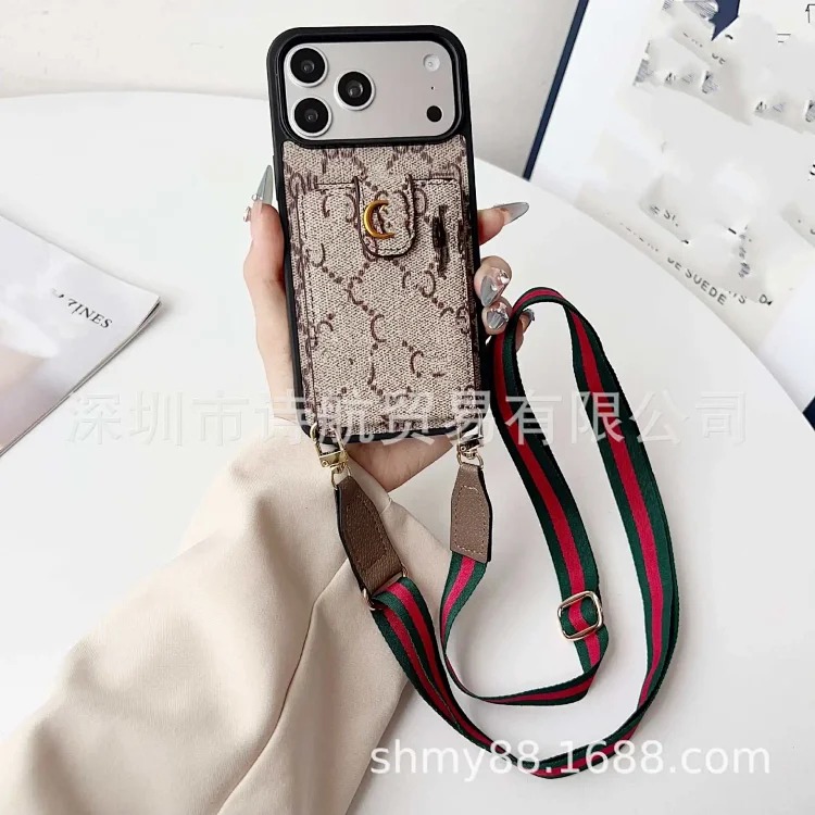 Louis Vuitton Crossbody card holder Apple 17promax mobile phone case classic ihone17air trendy brand Presbyopia 16 fashionable men and women