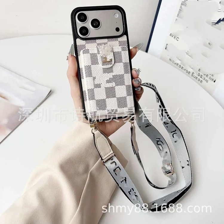 Louis Vuitton Crossbody card holder Apple 17promax mobile phone case classic ihone17air trendy brand Presbyopia 16 fashionable men and women