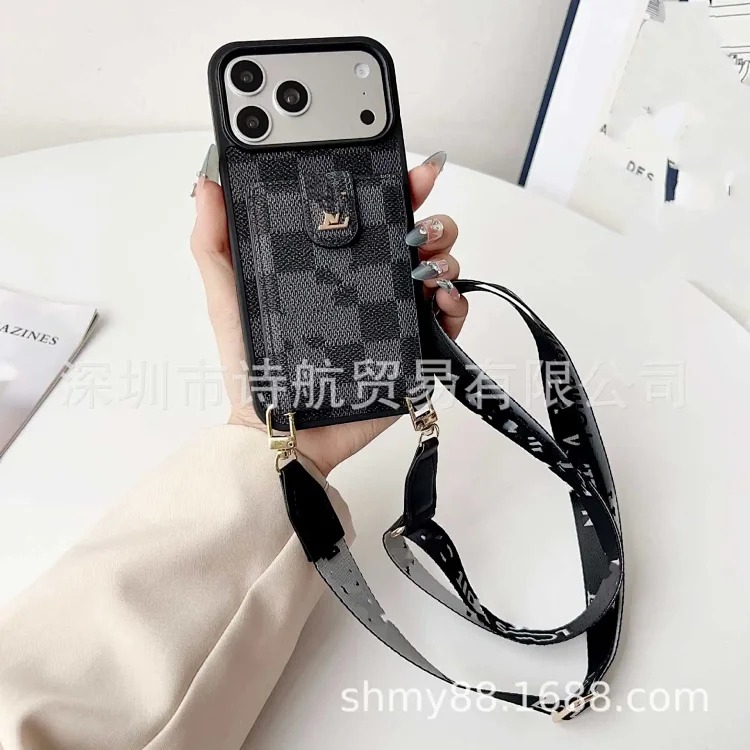 Louis Vuitton Crossbody card holder Apple 17promax mobile phone case classic ihone17air trendy brand Presbyopia 16 fashionable men and women