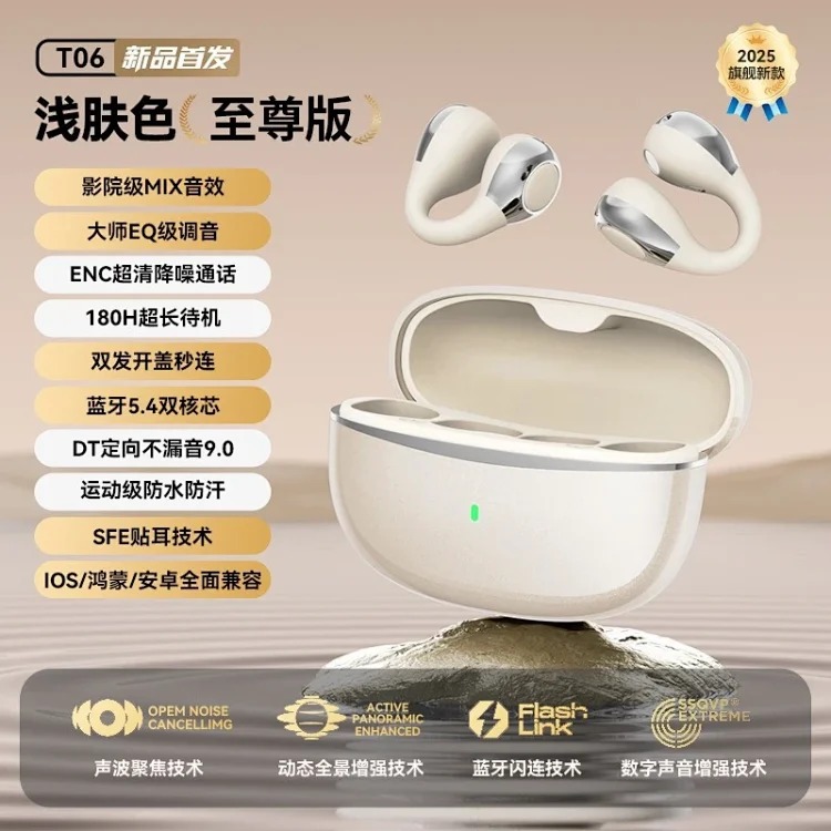 Cross-border new Bluetooth headset clip-on long-lasting wireless headset suitable for Huawei high-quality T06 headset factory