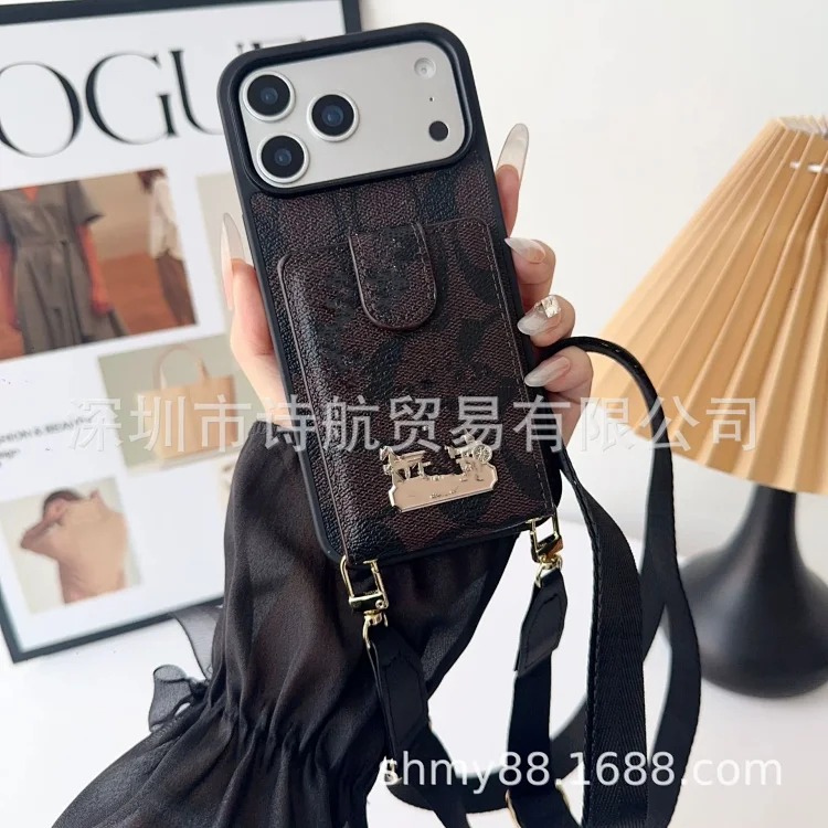 Classic retro mobile phone case suitable for Apple, Samsung and other models, unisex mobile phone protective cover with lanyard, portable image 2