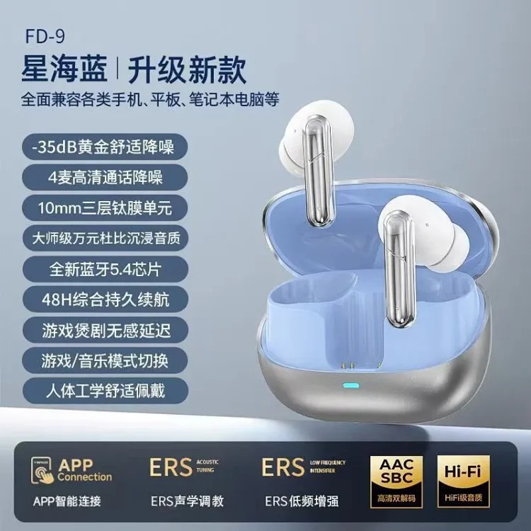 Source Factory 2025 new cross-border wireless Bluetooth headset positioning intelligent noise reduction long battery life in-ear