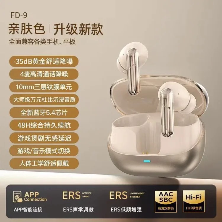 Source Factory 2025 new cross-border wireless Bluetooth headset positioning intelligent noise reduction long battery life in-ear