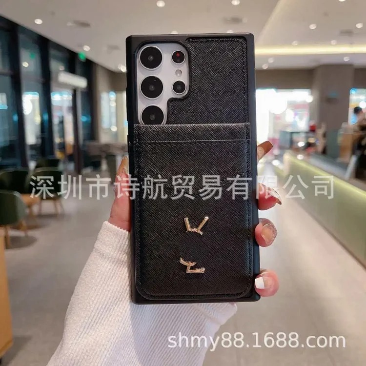 Suitable for ihone16promax mobile phone case, fashionable and simple Apple multi-card slot card holder, classic versatile protective cover
