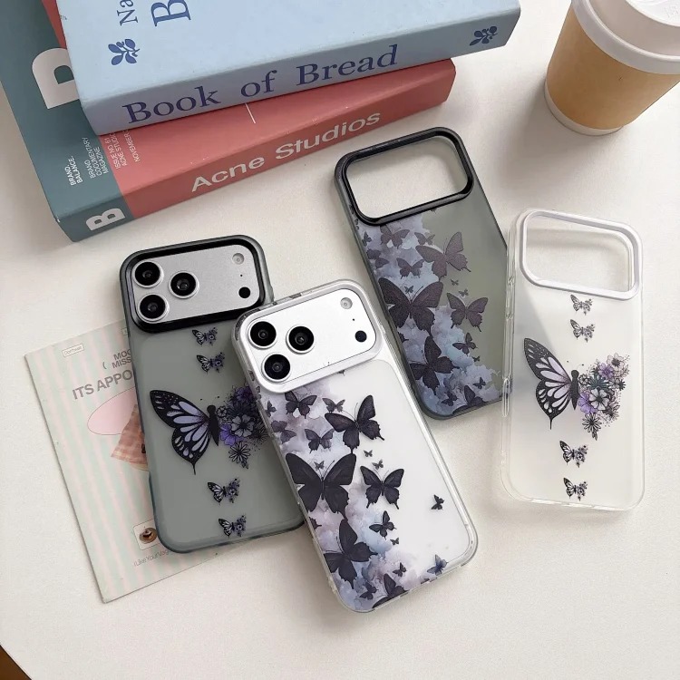 Ink butterfly suitable for Apple 17 promax mobile phone case i Phone 15 soft 14/13 foreign trade hot model 12 new