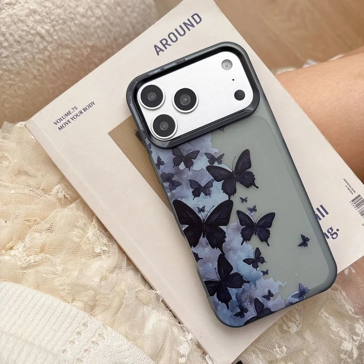 Ink butterfly suitable for Apple 17 promax mobile phone case i Phone 15 soft 14/13 foreign trade hot model 12 new