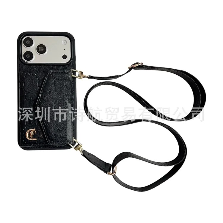 Diagonal card holder Apple 17pro max mobile phone case classic ihone17air trendy fashion anti-fall protective case