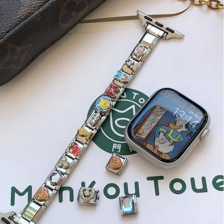Suitable for iwatchs11/10/9/8/SE watch strap KT cat cartoon module bracelet splicing DIY wrist strap