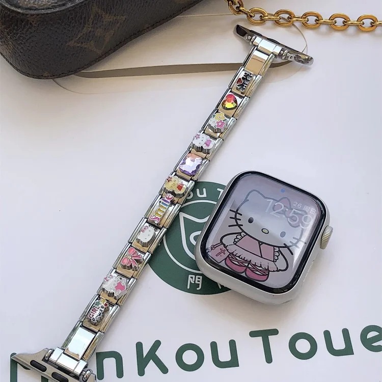Suitable for iwatchs11/10/9/8/SE watch strap KT cat cartoon module bracelet splicing DIY wrist strap