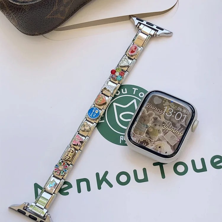 Suitable for iwatchs11/10/9/8/SE watch strap KT cat cartoon module bracelet splicing DIY wrist strap