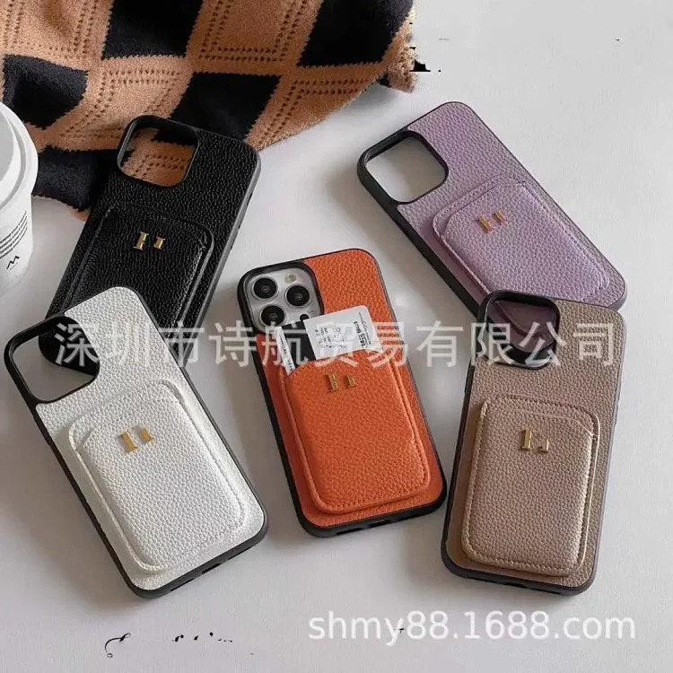 Foreign trade high-end simple card holder mobile phone case suitable for ihone16promax Apple all-inclusive anti-fall protective cover