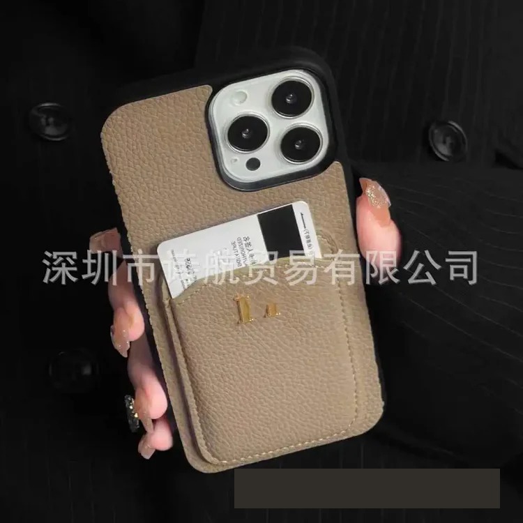 Foreign trade high-end simple card holder mobile phone case suitable for ihone16promax Apple all-inclusive anti-fall protective cover