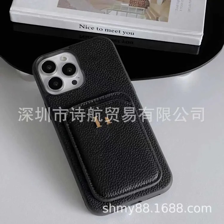 Foreign trade high-end simple card holder mobile phone case suitable for ihone16promax Apple all-inclusive anti-fall protective cover
