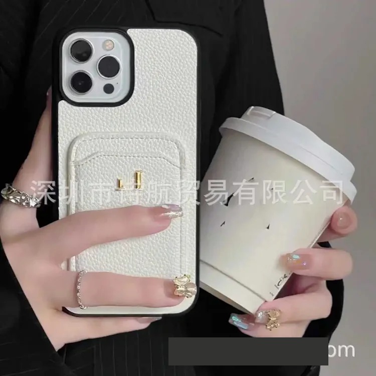 Foreign trade high-end simple card holder mobile phone case suitable for ihone16promax Apple all-inclusive anti-fall protective cover