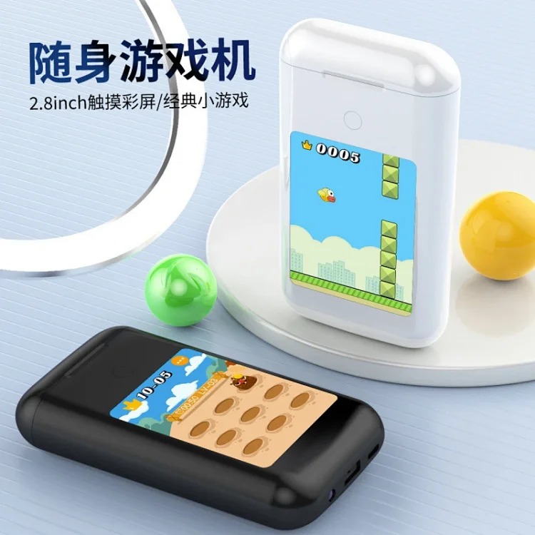 New smart color screen power bank Bluetooth headset multimedia screen three-in-one TF20 upgraded ANC Bluetooth headset