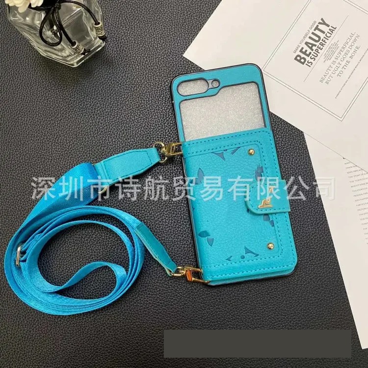 Trendy high-end applicable ihone17promax mobile phone case high leather coin purse crossbody anti-fall protective cover