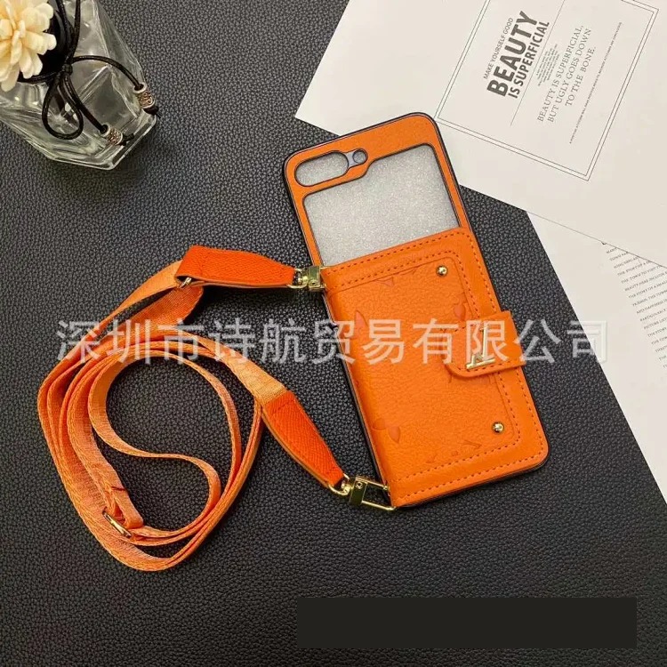 Trendy high-end applicable ihone17promax mobile phone case high leather coin purse crossbody anti-fall protective cover