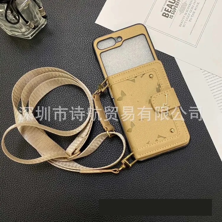 Trendy high-end applicable ihone17promax mobile phone case high leather coin purse crossbody anti-fall protective cover