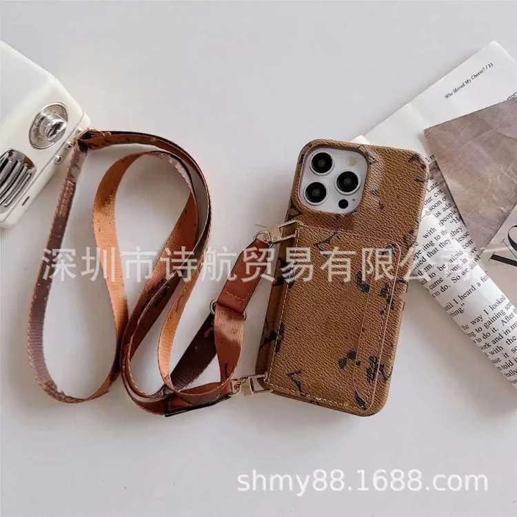 High-end sense suitable for ihone16promax mobile phone case crossbody card Apple protective case 14/13 anti-fall