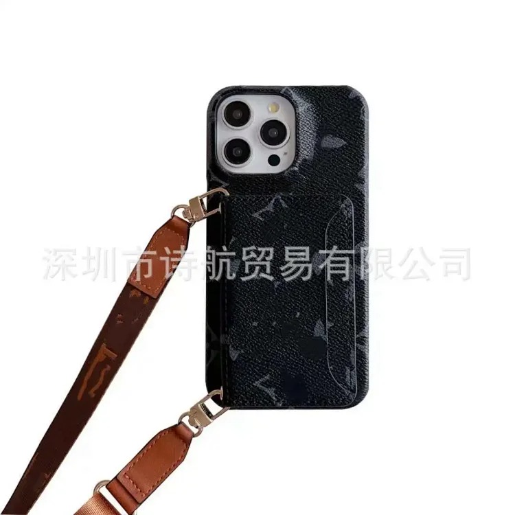 High-end sense suitable for ihone16promax mobile phone case crossbody card Apple protective case 14/13 anti-fall