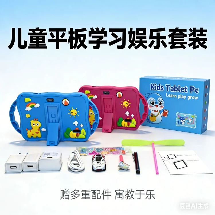 7-inch foreign trade new children's tablet computer cartoon soft shell silicone case anti-fall protection love doll software